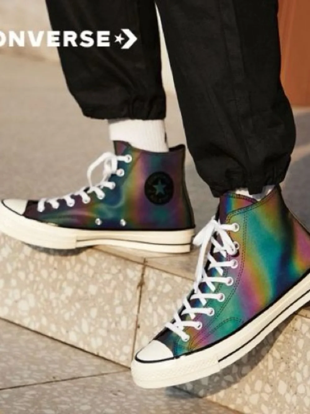Converse High Top Sneakers - Iridescent Blue Green - Picture 6 of 7